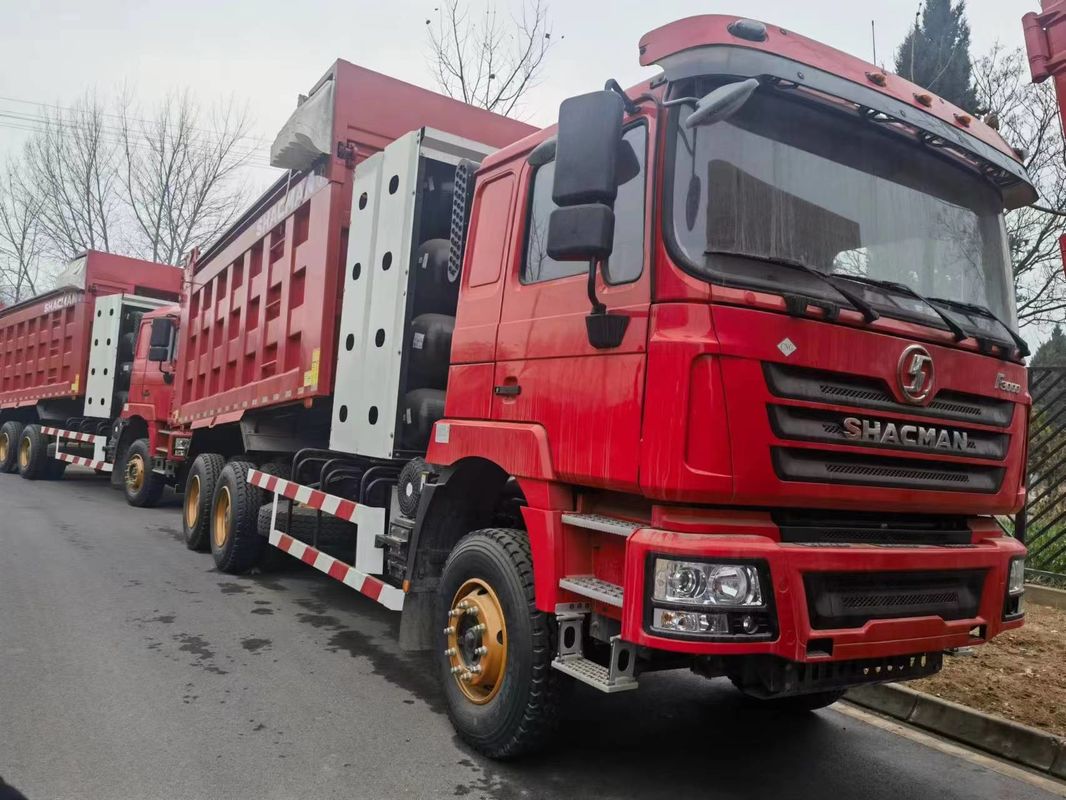รถขนของหนัก 90 ตัน 6x4 SHACMAN รถขนของ CNG สีแดง F3000 6x4 380 EuroV