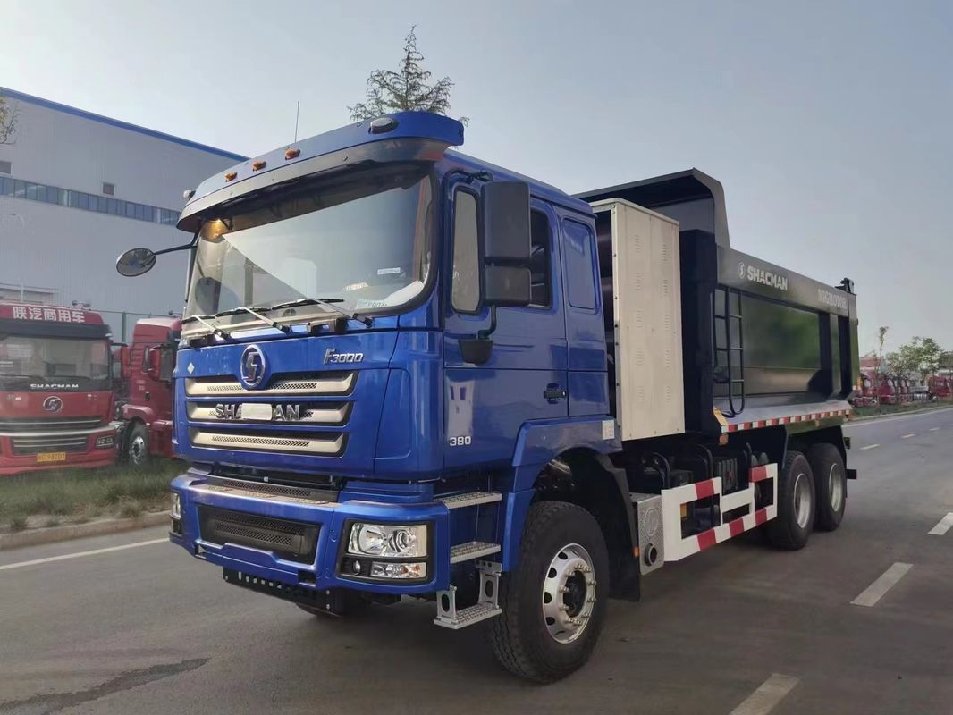 SHACMAN CNG Dump Truck F3000 6x4 380 ยูโรวี สีน้ําเงิน