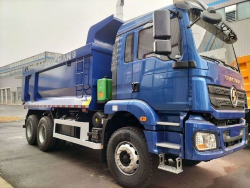 SHACMAN U-Cargo กล่อง Dump Truck 6x4 H3000 380 ยูโรII Blue Tipper คาบิ้ลมาตรฐาน 12.00R20 ยาง