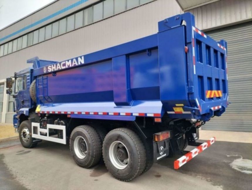 SHACMAN U-Cargo กล่อง Dump Truck 6x4 H3000 380 ยูโรII Blue Tipper คาบิ้ลมาตรฐาน 12.00R20 ยาง