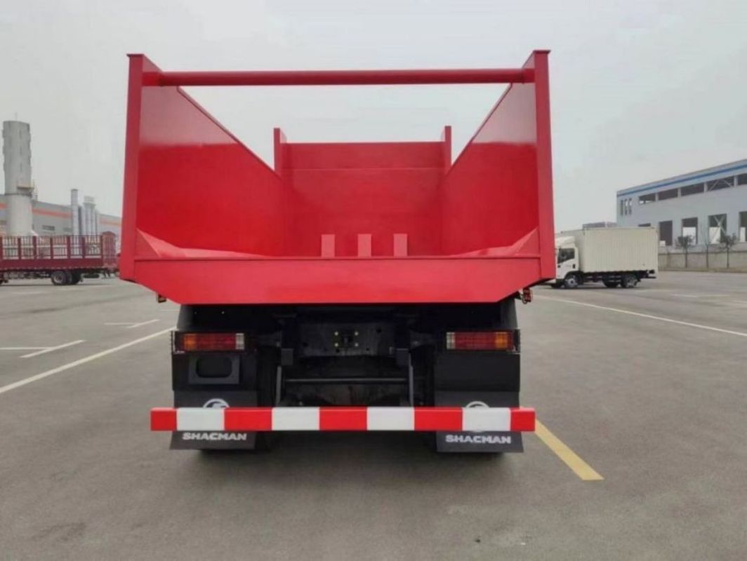 10 ทดลอง SHACMAN รถบรรทุกดัมเปอร์สีแดง F3000 รถบรรทุกดัมเปอร์ 380HP สําหรับการเหมืองแร่