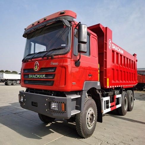 10 ทดลอง SHACMAN รถบรรทุกดัมเปอร์สีแดง F3000 รถบรรทุกดัมเปอร์ 380HP สําหรับการเหมืองแร่