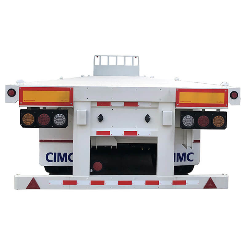 รถพ่วงพื้นเรียบแบบยืดได้ CMCC 3 เพลา 40 ตัน 40 ฟุต สำหรับขาย