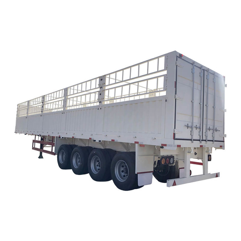 4Axles High Fence Semi Trailer 60 ตัน 13 ตัน Semi Transport Trailer รถบรรทุก Ce