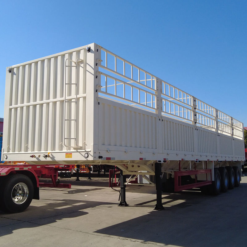 4Axles High Fence Semi Trailer 60 ตัน 13 ตัน Semi Transport Trailer รถบรรทุก Ce