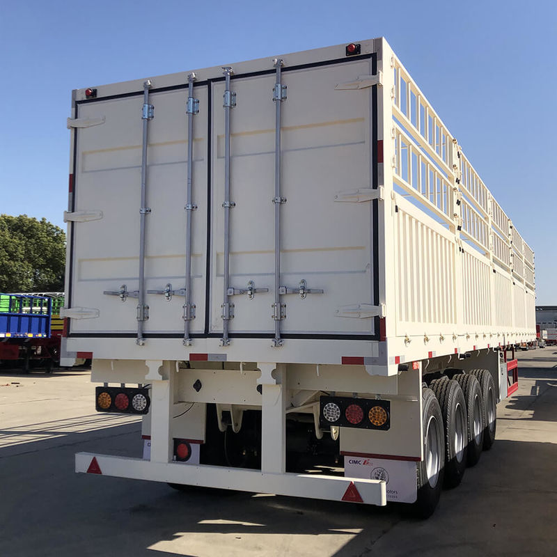 4Axles High Fence Semi Trailer 60 ตัน 13 ตัน Semi Transport Trailer รถบรรทุก Ce