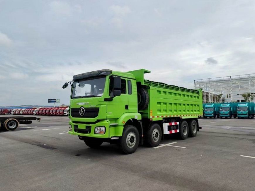 9.5T SHACMAN H3000 รถขนของ 8x4 430 EuroV รถขนของสีเขียว MAN Axles 2 * 16T