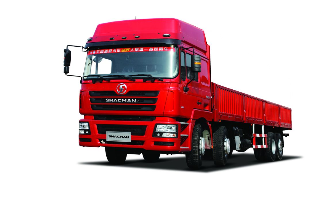 SHACMAN F3000 รถบรรทุก 8x4 430hp รถกระบะแดงสําหรับการขนส่งประกอบ