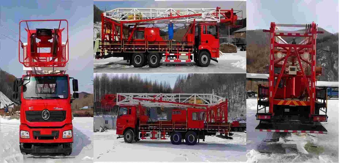 SHACMAN H3000 รถบรรทุกเจาะน้ํามัน 6x4 380HP EuroII ขาว 50Ton รถบรรทุกการเคลื่อนไหว