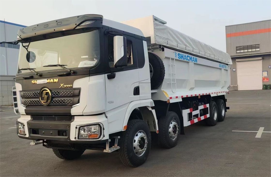 SHACMAN 8x4 440HP EuroV รถบรรทุกขยะหนัก ขาว 20 - 30 ตัน รถบรรทุกขยะ