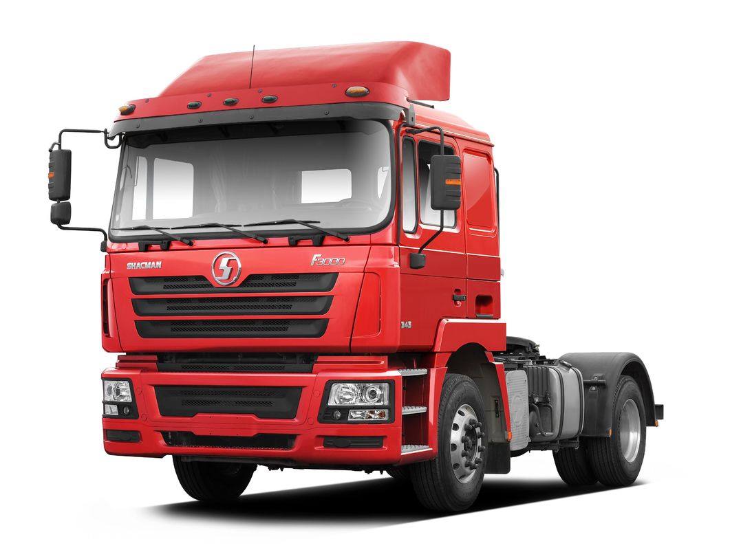 สีแดง SHACMAN F3000 375HP ยูโร V หัว 6 ล้อ เครื่องยนต์ WEICHAI 4x2