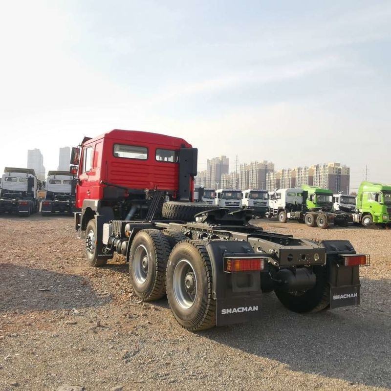 สีแดง SHACMAN F3000 375HP ยูโร V 6 ล้อ หัวจูง 4x2 WEICHAI เครื่องยนต์