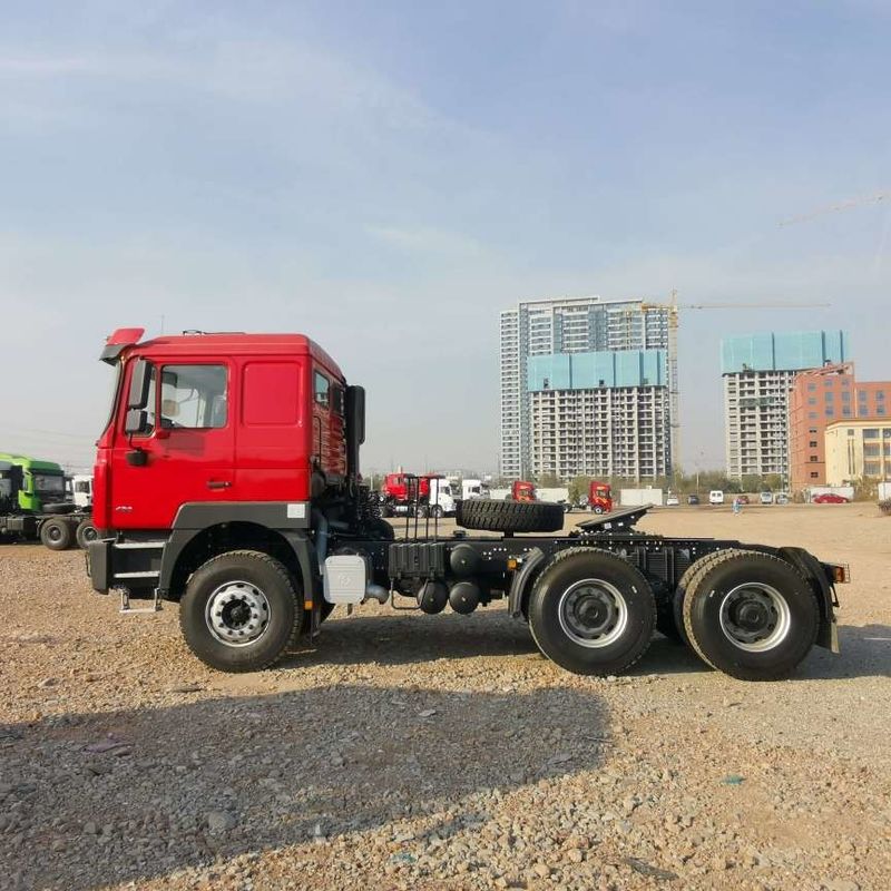 สีแดง SHACMAN F3000 375HP ยูโร V 6 ล้อ หัวจูง 4x2 WEICHAI เครื่องยนต์