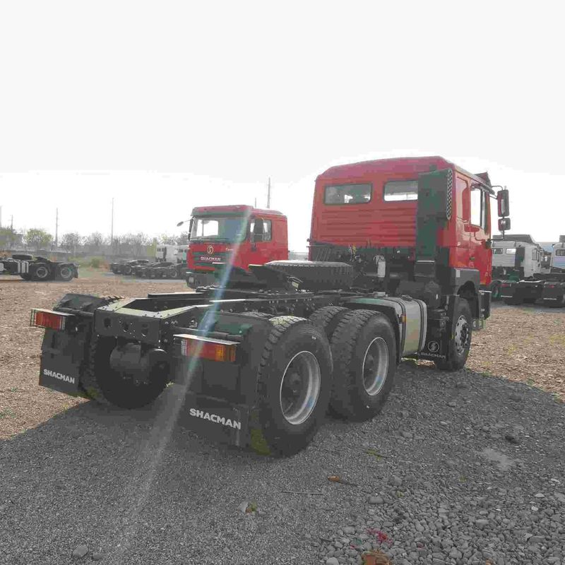 สีแดง SHACMAN F3000 375HP ยูโร V 6 ล้อ หัวจูง 4x2 WEICHAI เครื่องยนต์