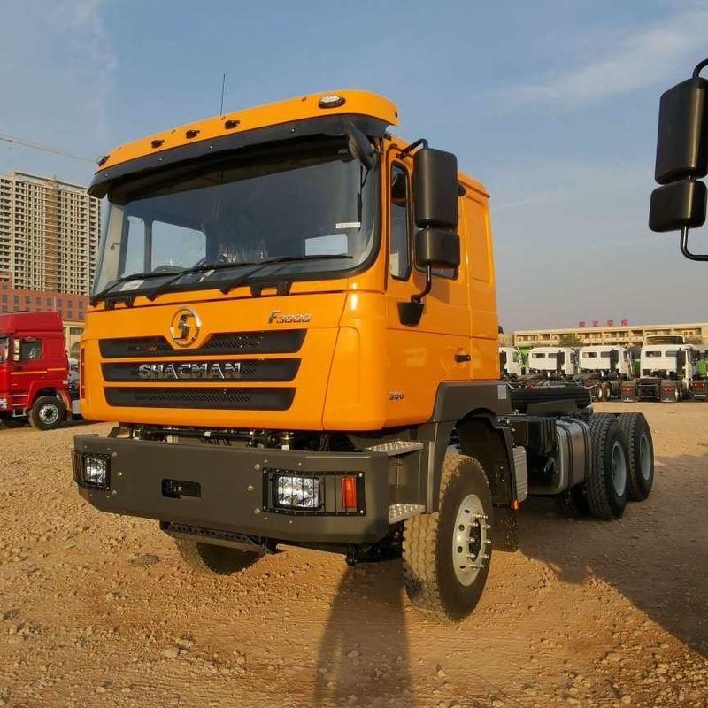 สีแดง SHACMAN F3000 375HP ยูโร V หัว 6 ล้อ เครื่องยนต์ WEICHAI 4x2