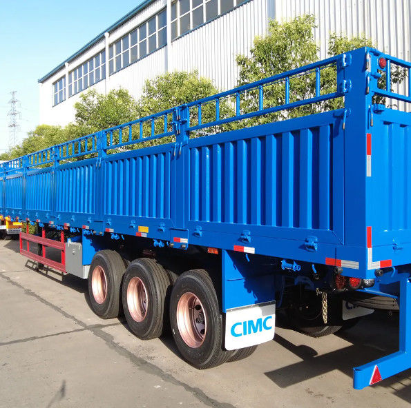 CIMC 3 แกน 4 แกน รั้วสินค้าครึ่งรถยนต์ 60 80 ตัน พร้อมคอนเทนเนอร์ Twist Lock