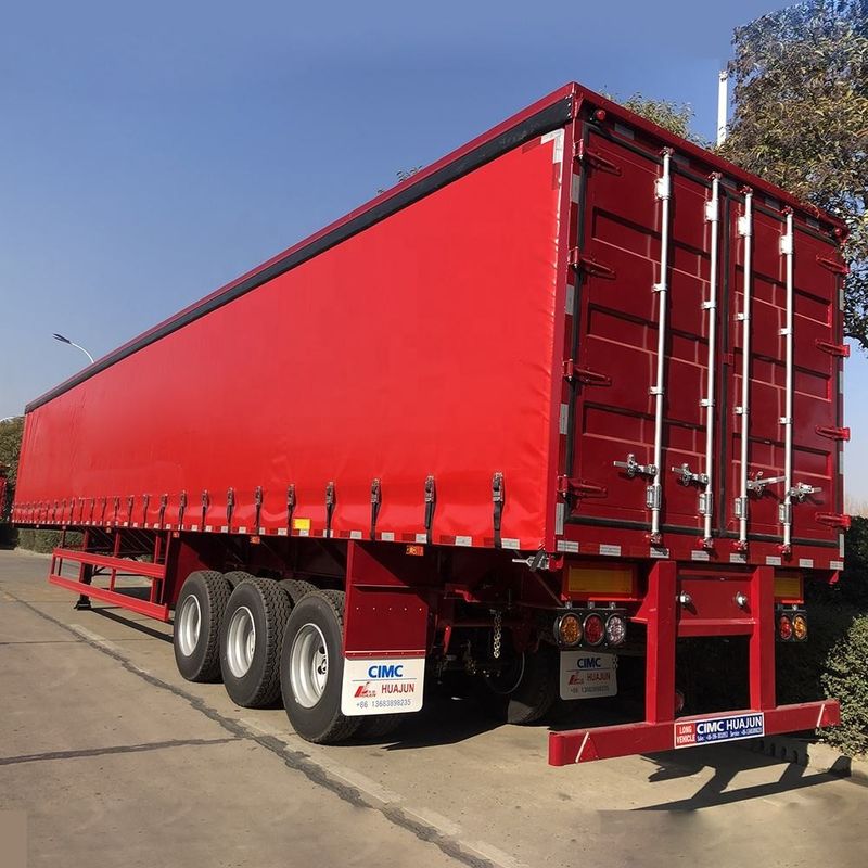 SHACMAN รถกระบะชนิด Semi Trailer 50T 3 แอ็กซ์เท้าแห้ง Semi Trailer รถกระบะ CIMC