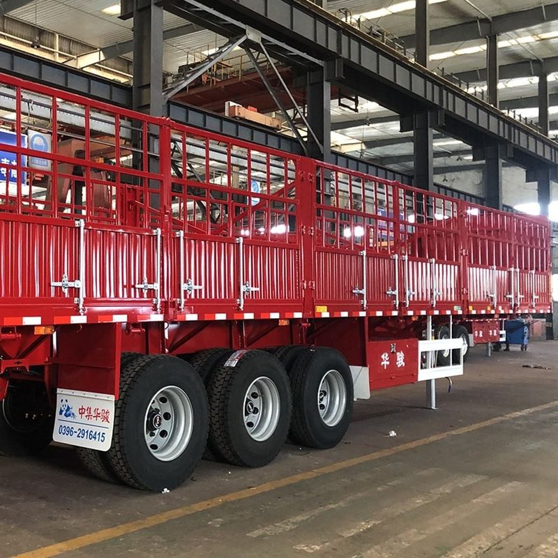 CIMC 3 แอ็กซ์รั้ว Semi Trailer รั้ว 60 ตันกับถัง Twist Lock SHACMAN