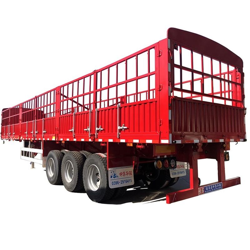 CIMC 3 แอ็กซ์รั้ว Semi Trailer รั้ว 60 ตันกับถัง Twist Lock SHACMAN