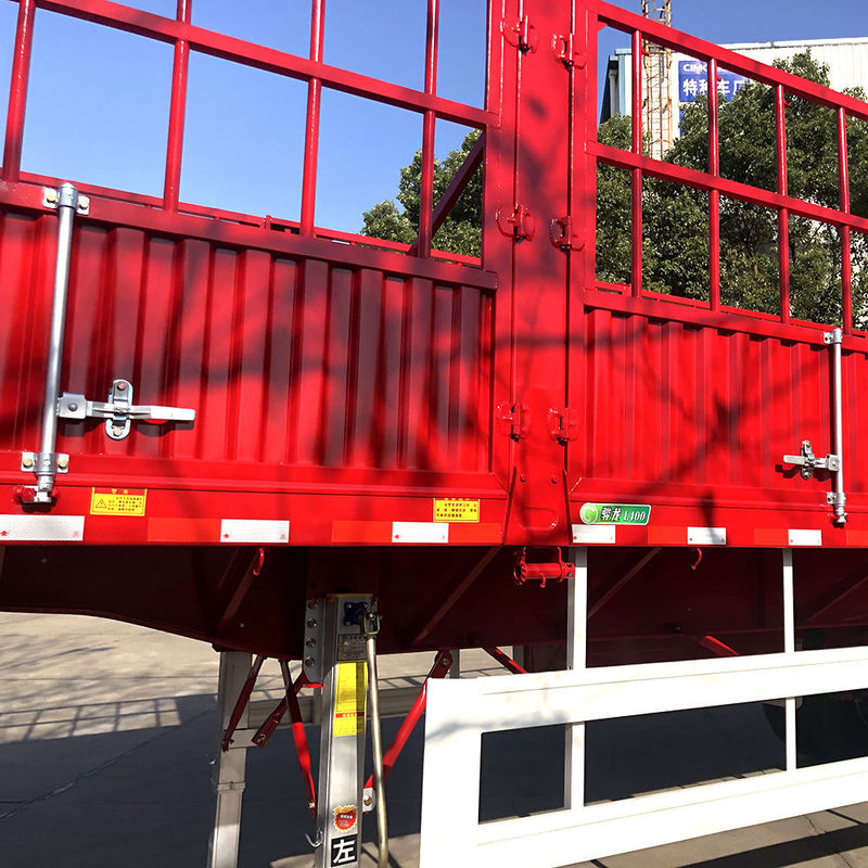 CIMC 3 แอ็กซ์รั้ว Semi Trailer รั้ว 60 ตันกับถัง Twist Lock SHACMAN