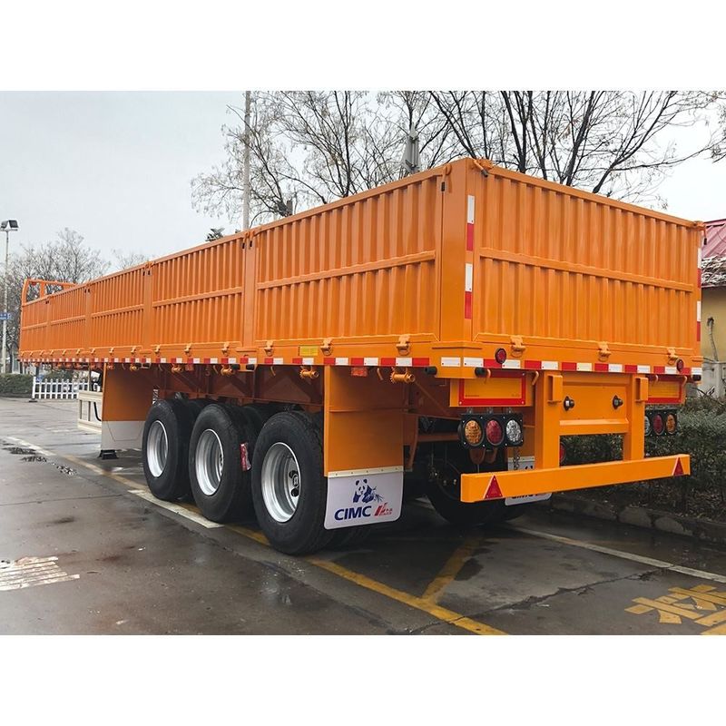 SHACMAN รั้ว CIMC 3 แกน รั้วสินค้า Semi Trailer 60 ตัน