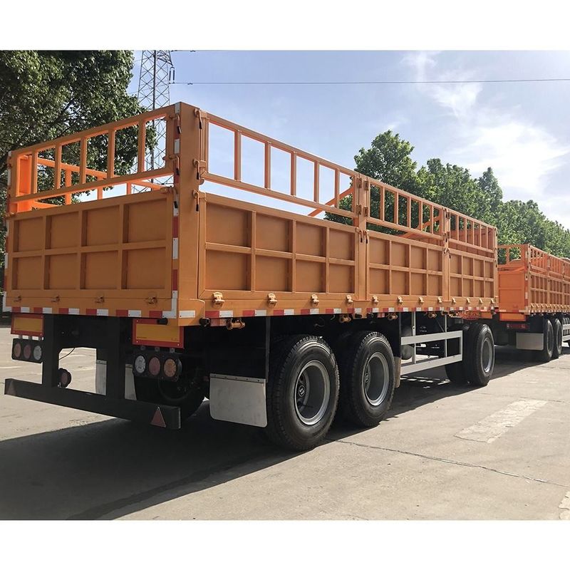 SHACMAN รั้ว CIMC 3 แกน รั้วสินค้า Semi Trailer 60 ตัน