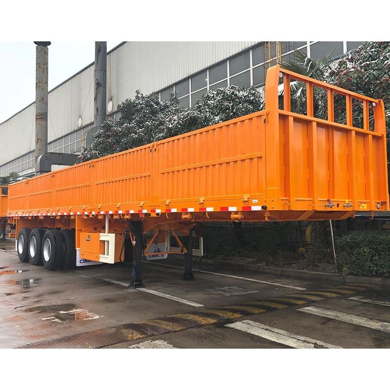 SHACMAN รั้ว CIMC 3 แกน รั้วสินค้า Semi Trailer 60 ตัน