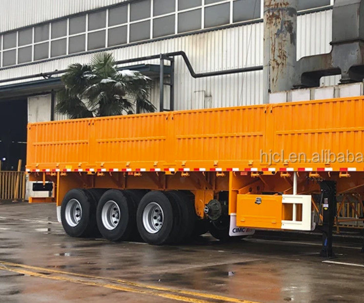 SHACMAN รั้ว CIMC 3 แกน รั้วสินค้า Semi Trailer 60 ตัน