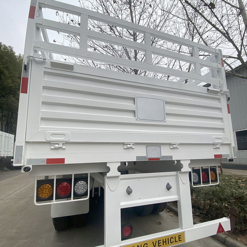 CIMC 3 / 4 แอ็กเซลส์ รั้ว Semi Trailer 60 70 ตัน รั้วรถบรรทุก SHACMAN